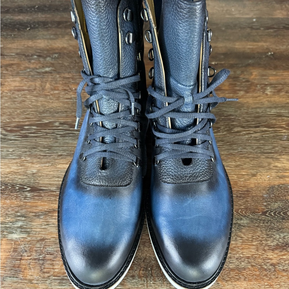 Handmade blue hikers